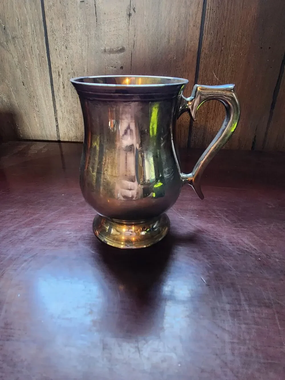 Vintage EPNS India Silverplate Footed Pitcher Ornate Handle 8